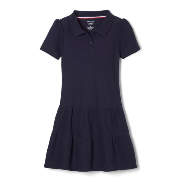 Short Sleeve Ruffle Piqué Polo Dress Thumbnail